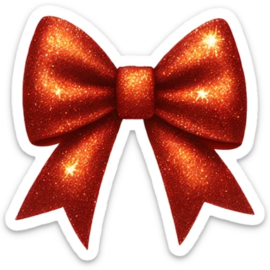 Red sparkly bow sticker