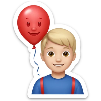 kid with baloon sticker
