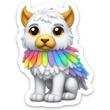 Kawaii griffin with rainbow accessories   sticker