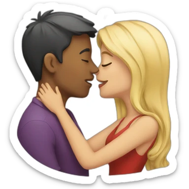 Couple kissing each other sticker