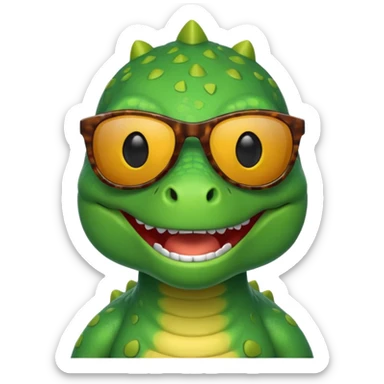dinosaur wearing sunglasses sticker