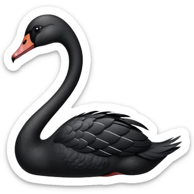 A black colour swan facing towards right side sticker