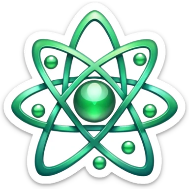 glitter green atomic symbol sticker
