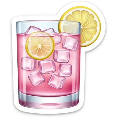 Pink gin tonic drink sticker