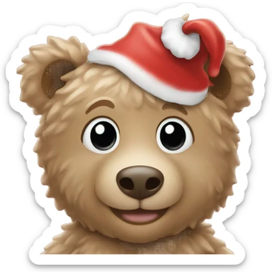 Christmas teddy bear sticker