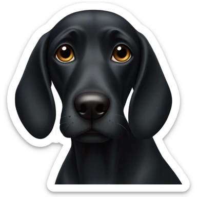 Black dog with big nose  sticker