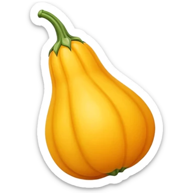 squash fruit, simple and clear, yellow-orange color sticker