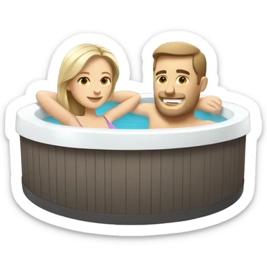 White man and white woman in hot tub sticker