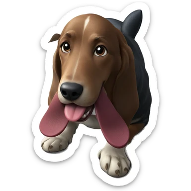 dog tongue indoors close-up sticker