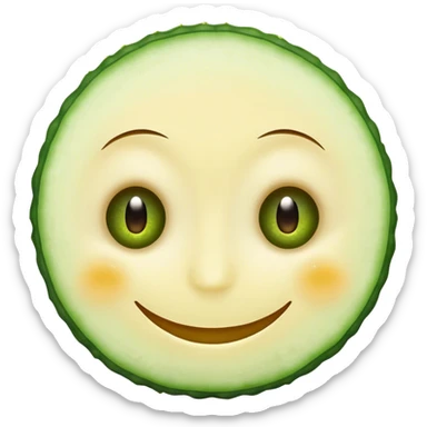 Smiley face with cucumber eyes sticker