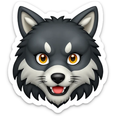 Lobo negro aullando sticker