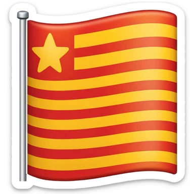 Flag emoji with 1:1 yellow red colour sticker