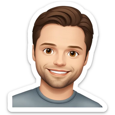 face of Sebastian Stan, smiling sticker