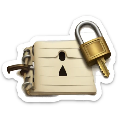 vintage diary with lock and key sticker