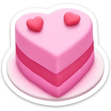 Pink heart shaped cake sticker