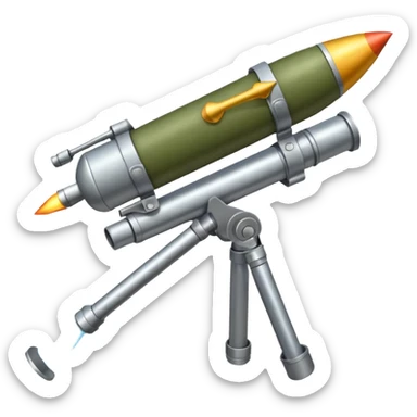 olive-colored shoulder-mounted rocket launcher sticker