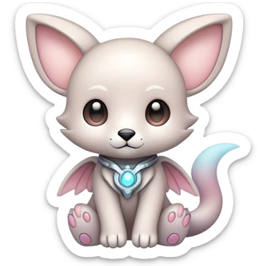cute kawaii cool edgy futuristic ethereal  Digimon-Fakemon-animal full body sticker