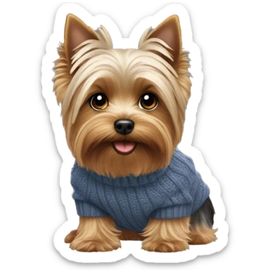 Yorkie wearing sweater sticker