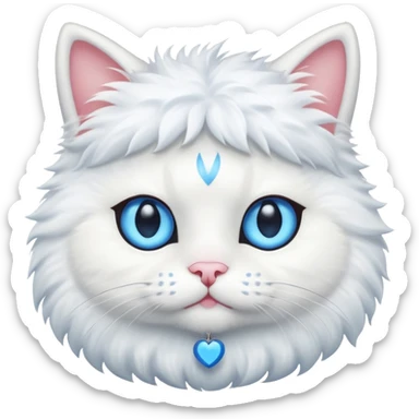 white cat with funny costume sticker