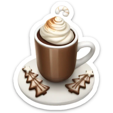 hot chocolate with whipped toasted marshmallow in a Christmas tree my g sticker