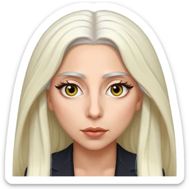 Lady Gaga with hazel eyes, long white hair sticker