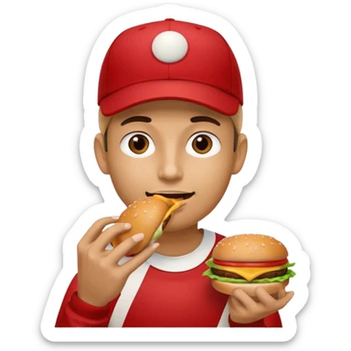 comiendo hamburguesa sticker