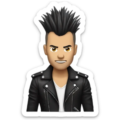 punk rock star with mohawk hair style sticker