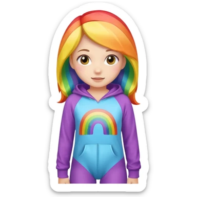 Cute girl in a rainbow onesie  sticker