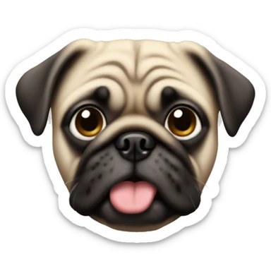 Pug dog head emoji sticker