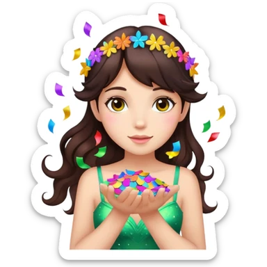 Beautiful Birthday Confetti fairy brunette sticker