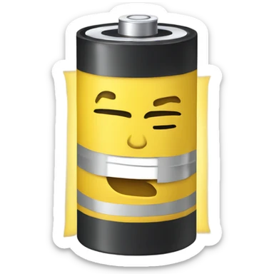 Yellow exhausted battery  sticker