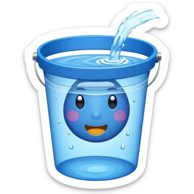 blue bucket filled with water sticker
