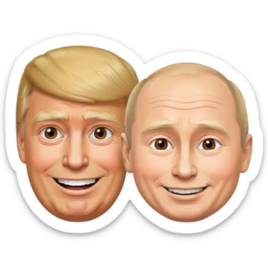 Make emoji look like trump and potin together sticker