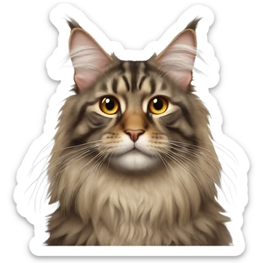 Maine Coon with a stupid face and butterfly on his nose sticker