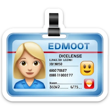 Photo realistic image of a drivers License ID sticker