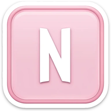 Netflix aesthetic "N" logo in pastel pink with white glowing outline around "N" sticker
