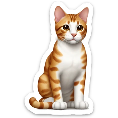ginger brown white bengal cat cute  sticker