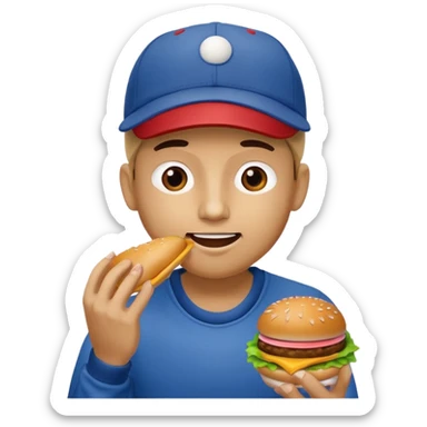 comiendo hamburguesa sticker