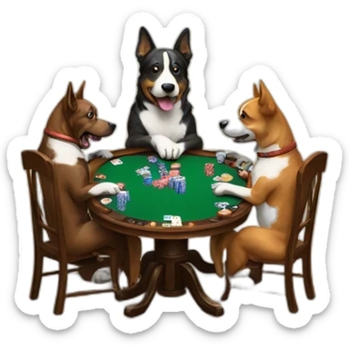 Dogs playing poker sticker