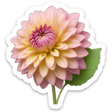 Dahlia with leaves sticker
