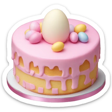 easter light pink cake sticker