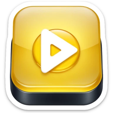 Graphic: 🎥 Play button icon (white) with yellow glow.
Animation: Play button pulses softly.
Background: Transparent.
 sticker