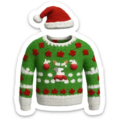  crochet christmas sweater sticker