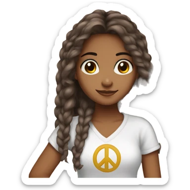 peace sign cute girl latina sticker