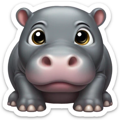 Baby Pygmy hippo sticker