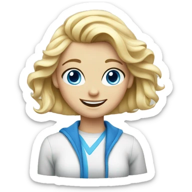 smiling blonde girl portrait blue eyes sticker