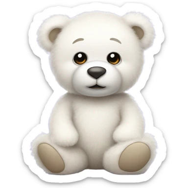 White Tedy doll cute sticker