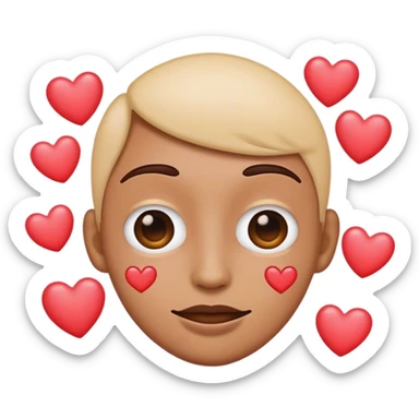 emoji face hearts instead of eyes sticker