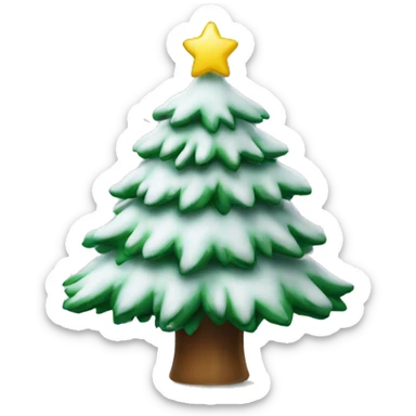 Christmas tree snowy sticker
