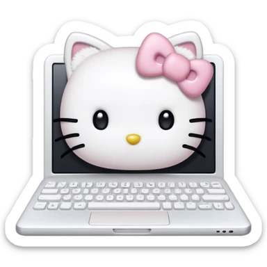 HELLOW KITTY EN BLANCOEN COMPUTADOR AESTHETIC sticker